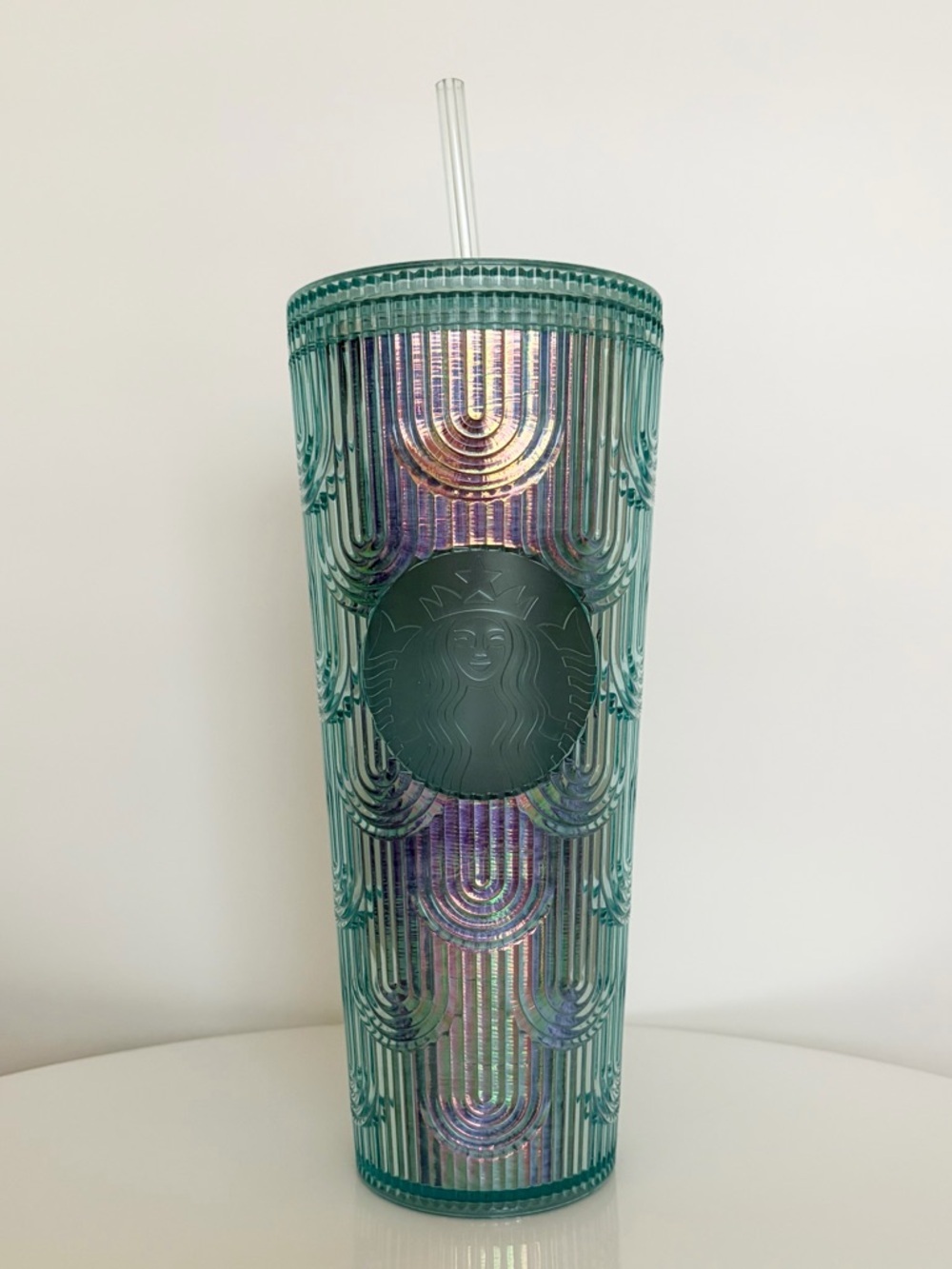Starbucks Iridescent Mermaid Tumbler Venti 24oz Cold Cup Blue Purple Rainbow Cup